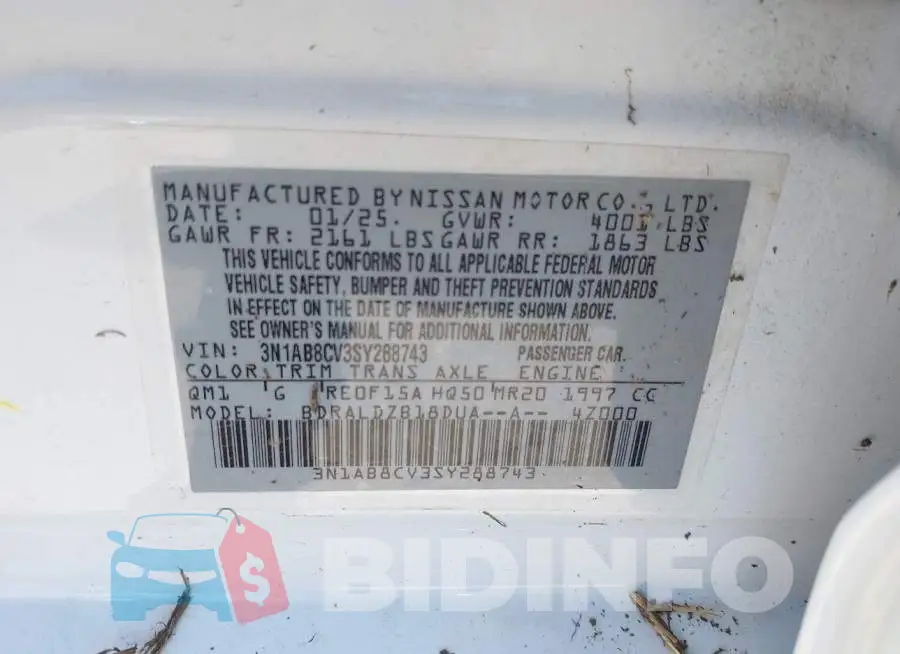 3N1AB8CV3SY288743 Photo# 9