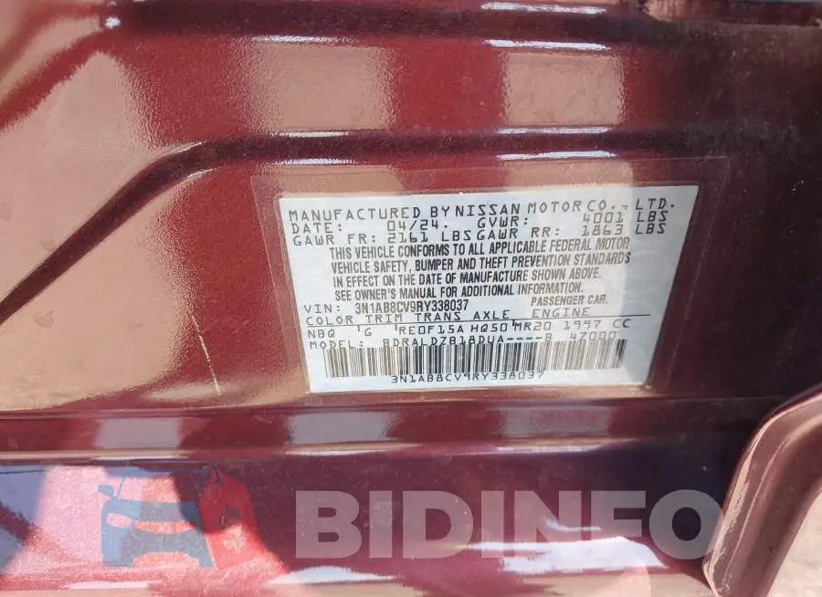 3N1AB8CV9RY338037 Photo# 9