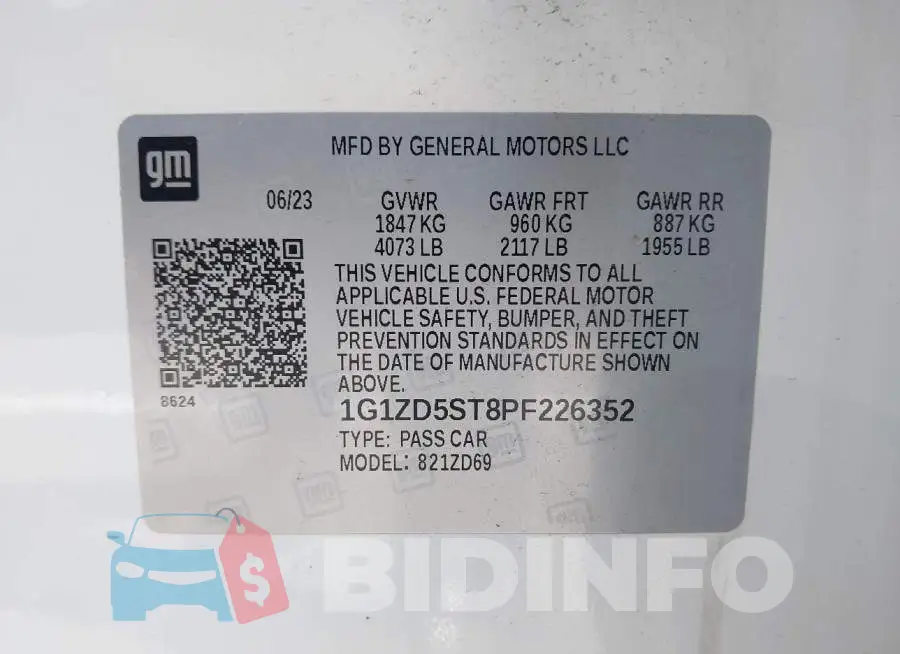 1G1ZD5ST8PF226352 Photo# 9