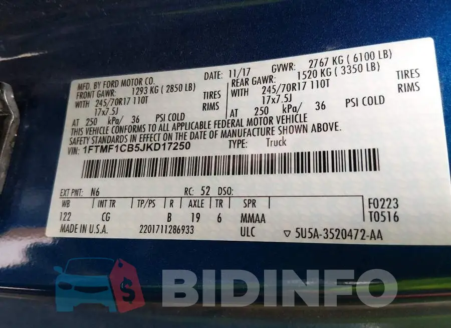 1FTMF1CB5JKD17250 Photo# 9