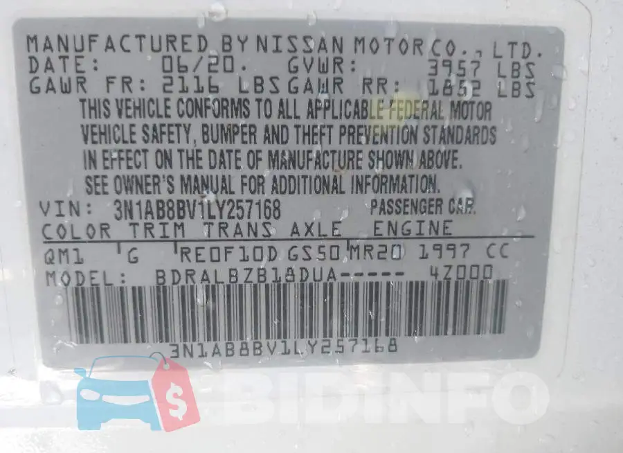 3N1AB8BV1LY257168 Photo# 9