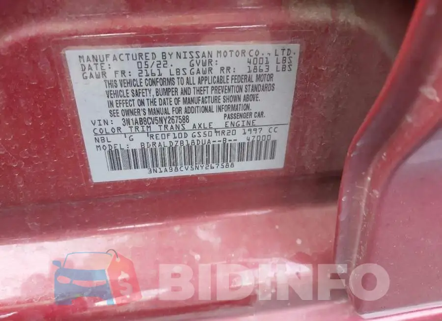 3N1AB8CV5NY267588 Photo# 9