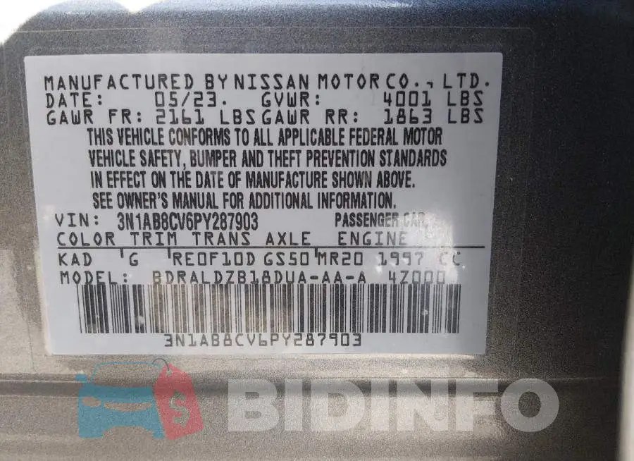 3N1AB8CV6PY287903 Photo# 9