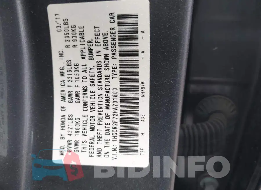 1HGCR2F72HA201800 Photo# 9