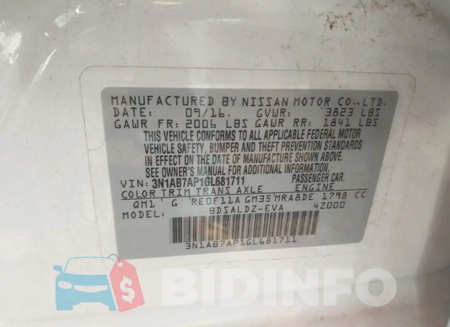 3N1AB7AP1GL681711 Photo# 9