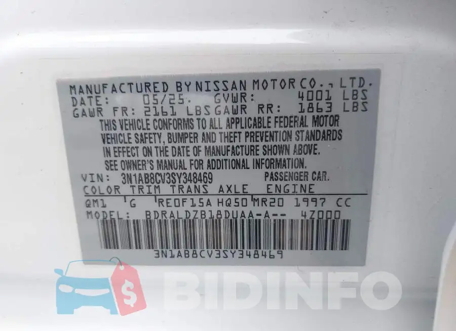 3N1AB8CV3SY348469 Photo# 9