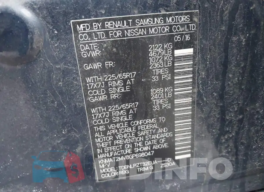 KNMAT2MV8GP698047 Photo# 9
