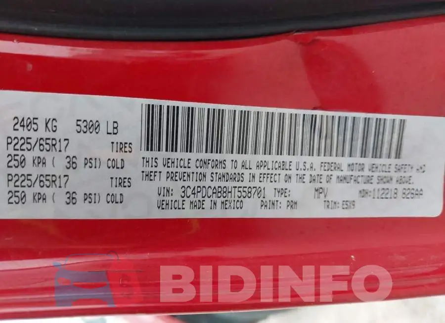 3C4PDCAB8HT558701 Photo# 9