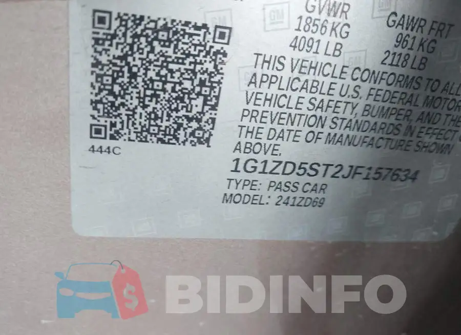 1G1ZD5ST2JF157634 Photo# 9