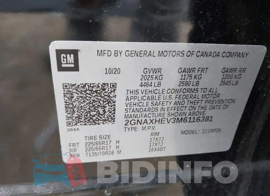 2GNAXHEV3M6116381 Photo# 9