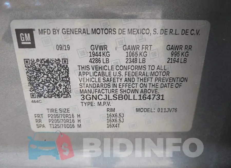 3GNCJLSB0LL164731 Photo# 8