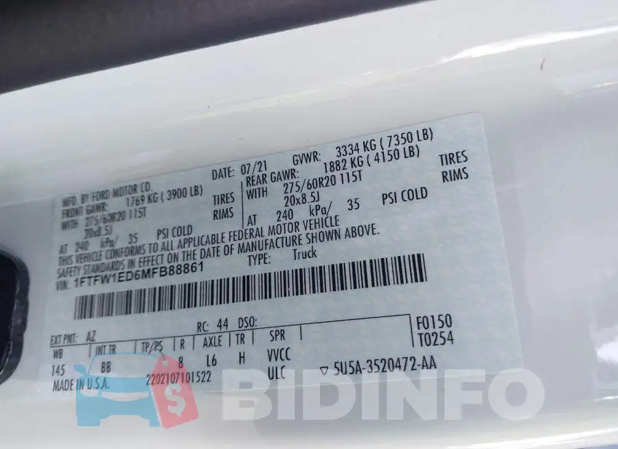 1FTFW1ED6MFB88861 Photo# 9