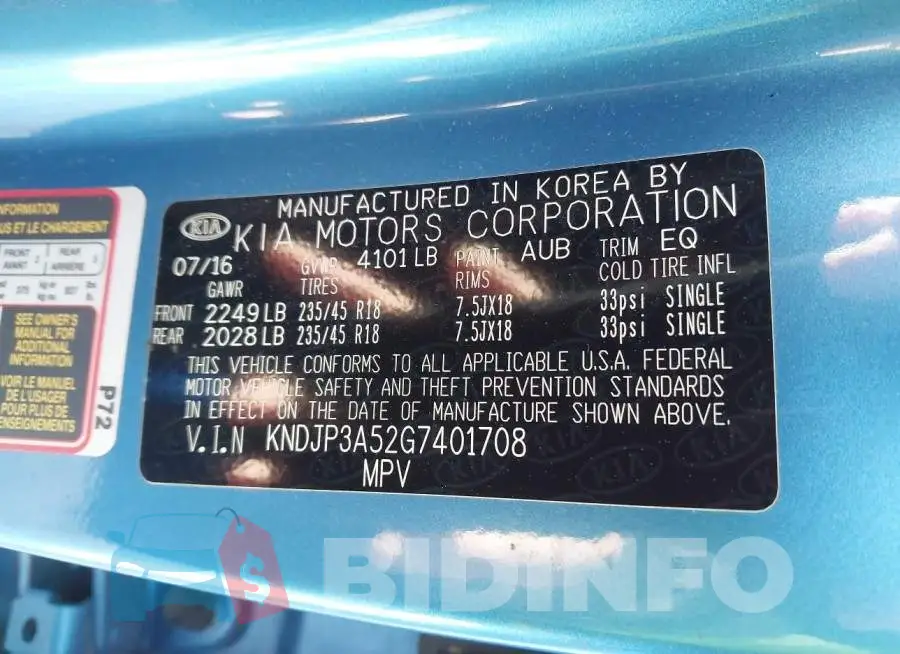 KNDJP3A52G7401708 Photo# 9