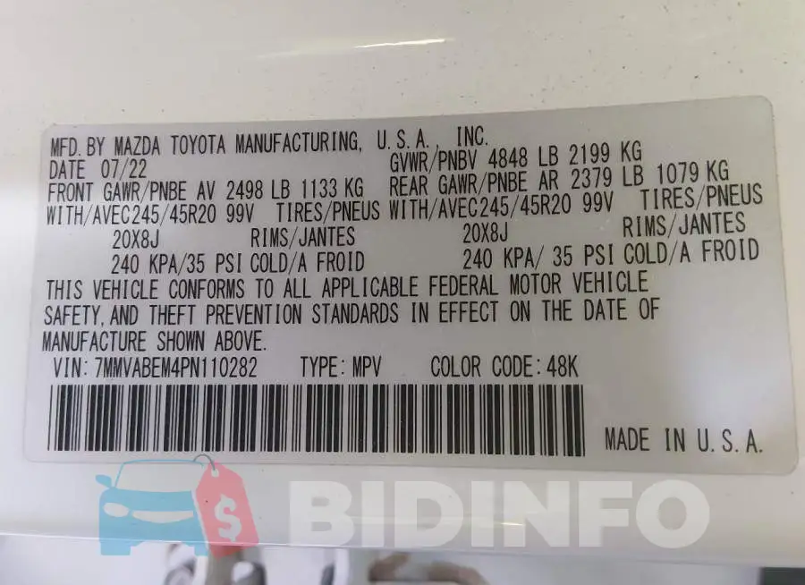 7MMVABEM4PN110282 Photo# 9