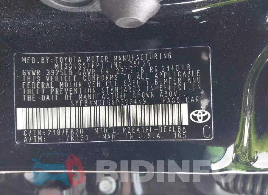 5YFB4MDE6SP322449 Photo# 9