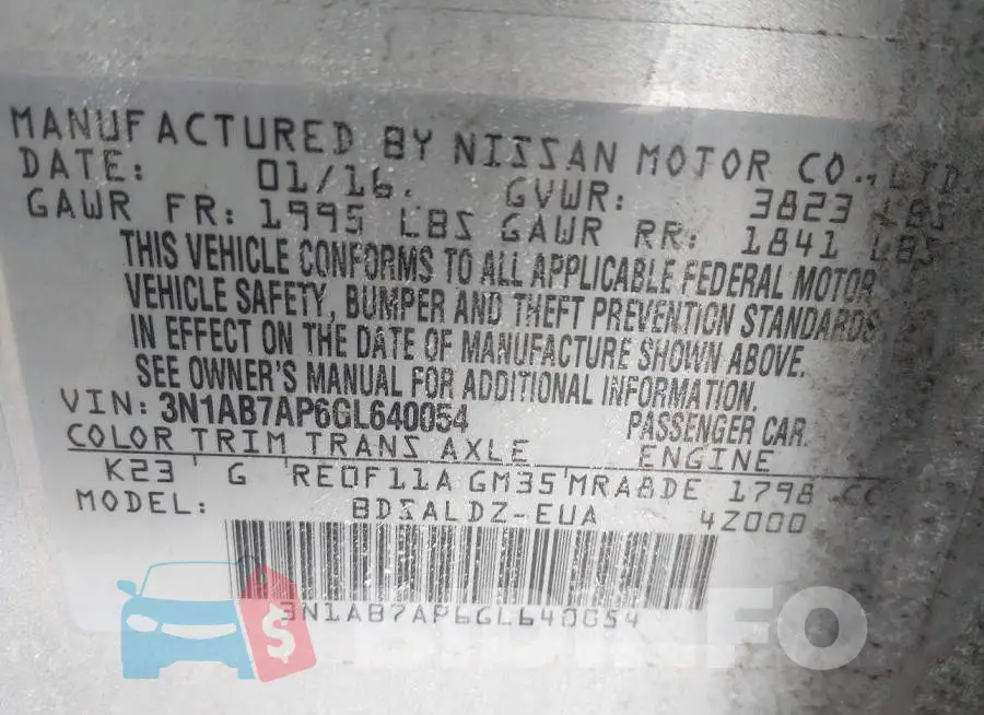 3N1AB7AP6GL640054 Photo# 9