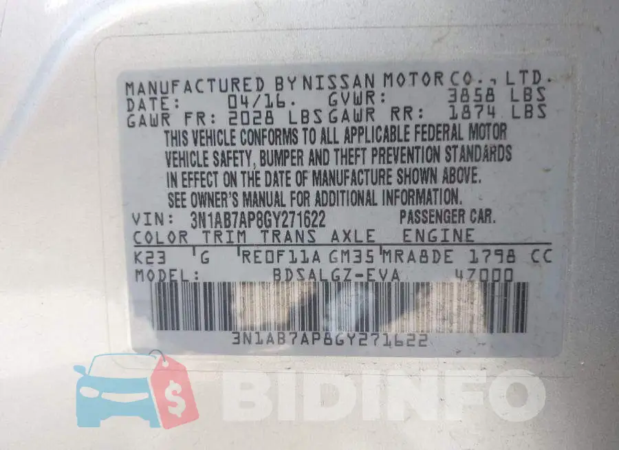 3N1AB7AP8GY271622 Photo# 9