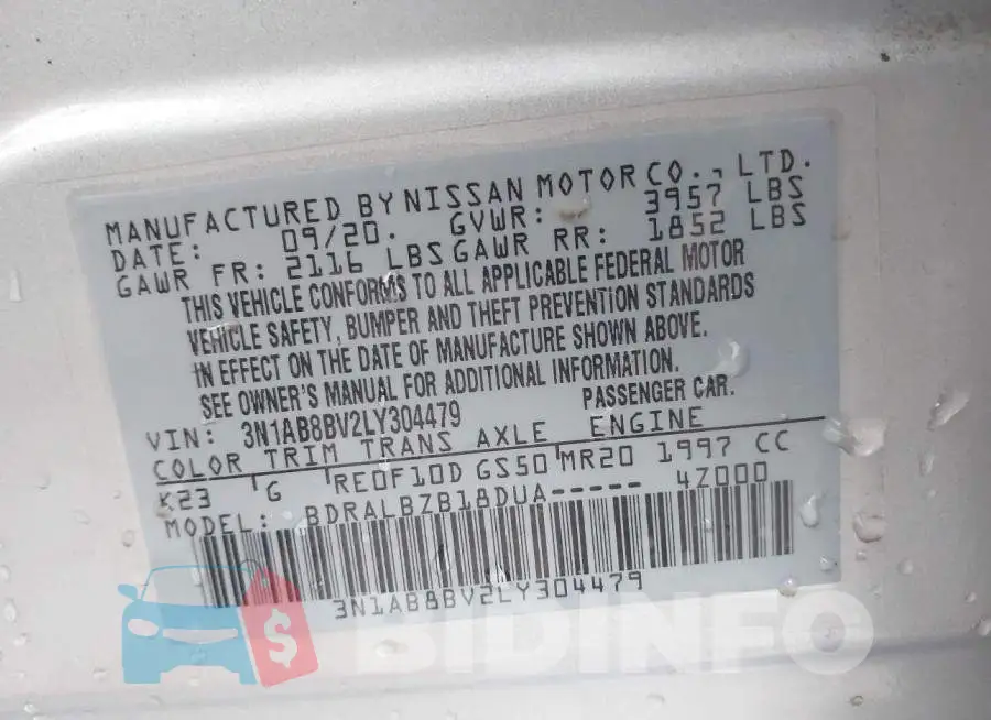3N1AB8BV2LY304479 Photo# 9