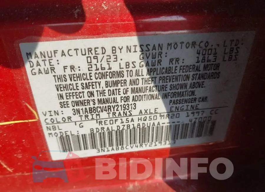 3N1AB8CV4RY219313 Photo# 9