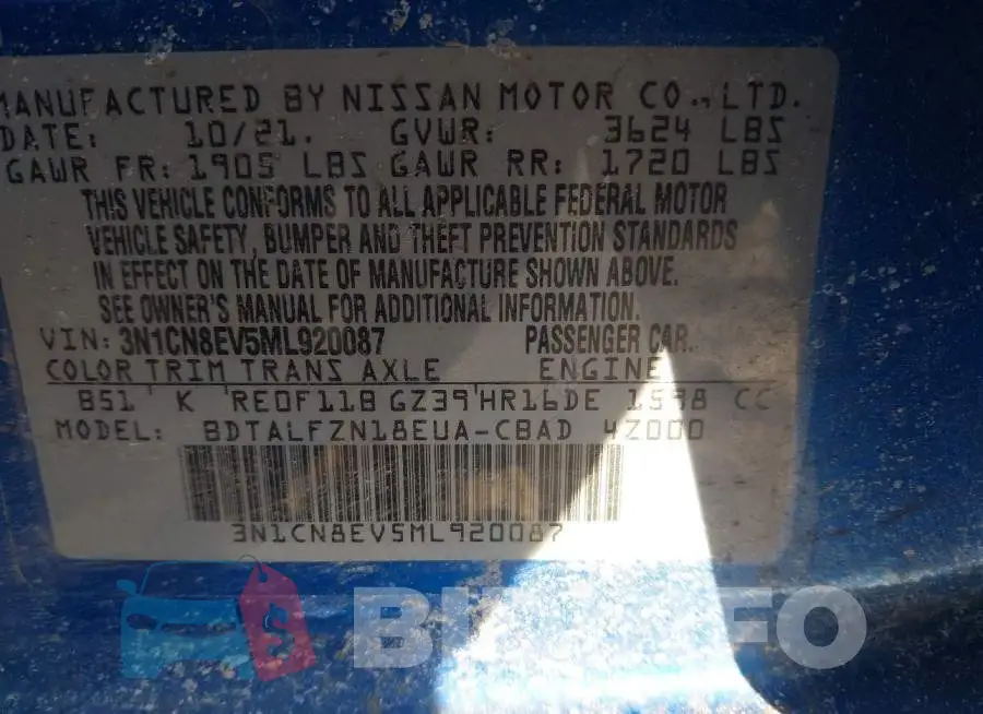 3N1CN8EV5ML920087 Photo# 9
