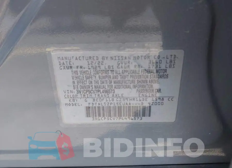 3N1CP5CV7PL496573 Photo# 9
