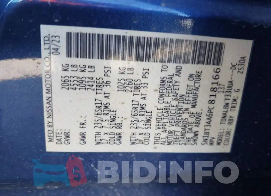 5N1BT3AA6PC818166 Photo# 9