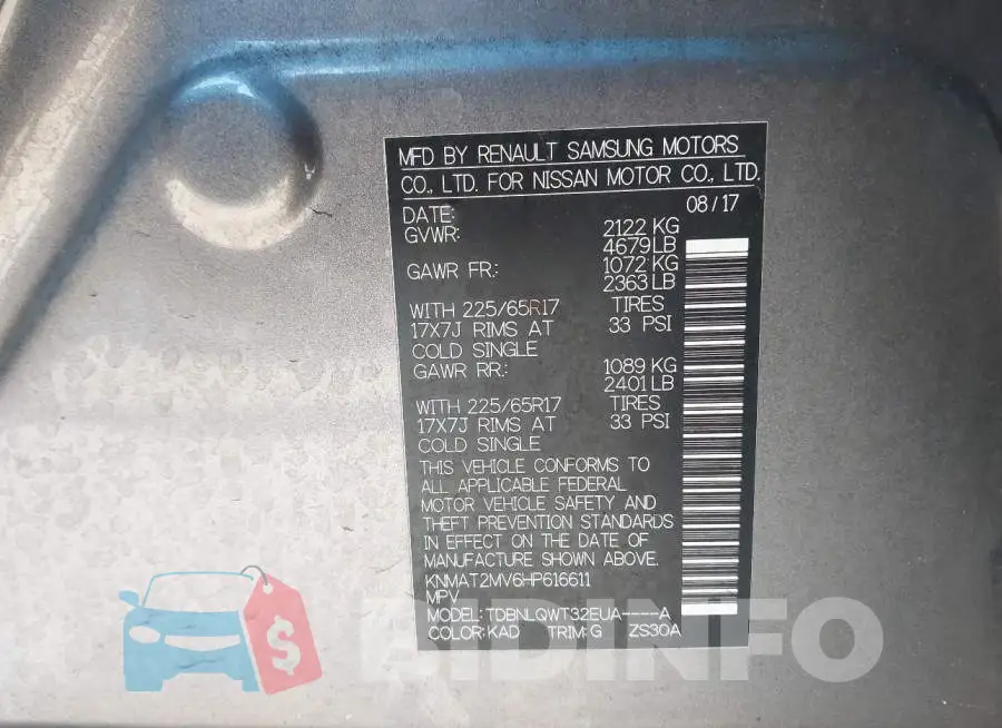 KNMAT2MV6HP616611 Photo# 9