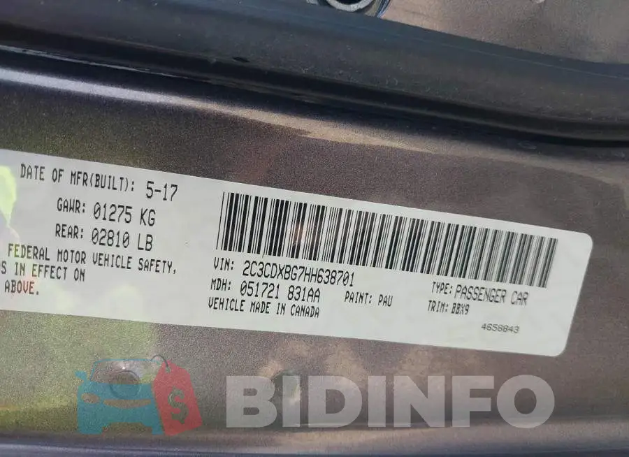 2C3CDXBG7HH638701 Photo# 9