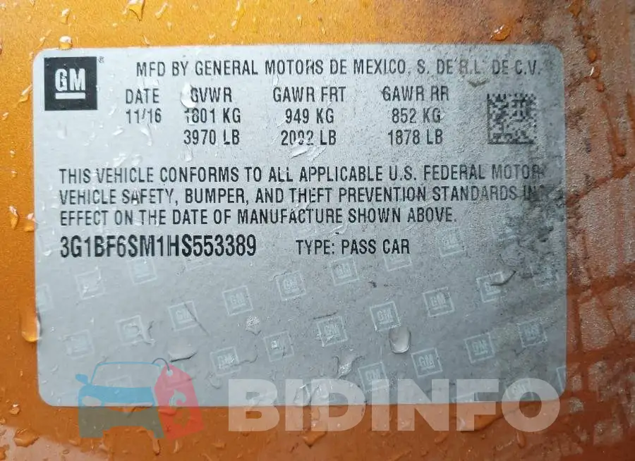 3G1BF6SM1HS553389 Photo# 9