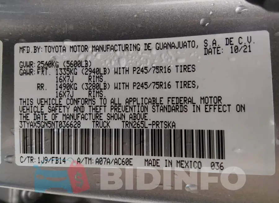 3TYAX5GN5NT036628 Photo# 9