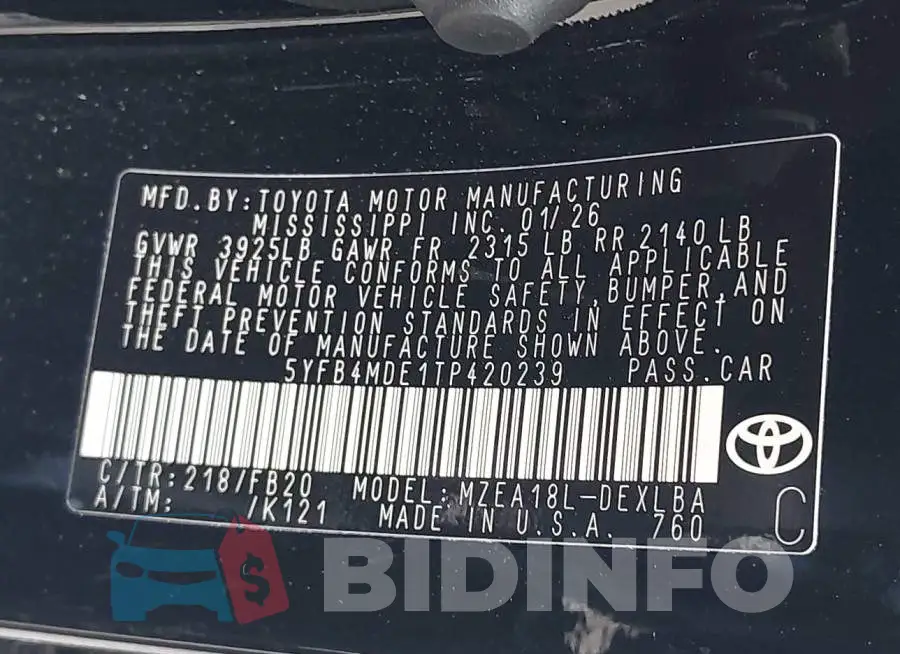 5YFB4MDE1TP420239 Photo# 9