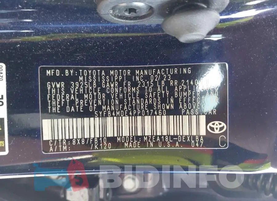 5YFB4MDE4PP017460 Photo# 9