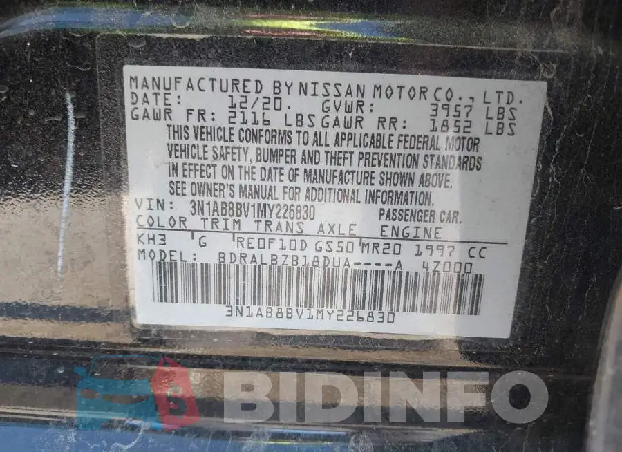 3N1AB8BV1MY226830 Photo# 9