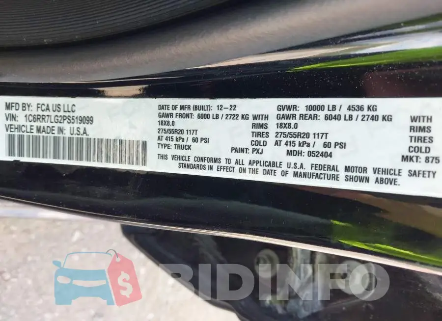 1C6SRFMT9PN541784 Photo# 9