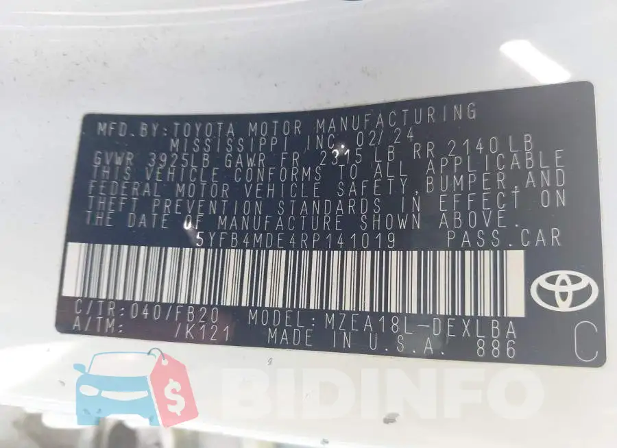 5YFB4MDE4RP141019 Photo# 9