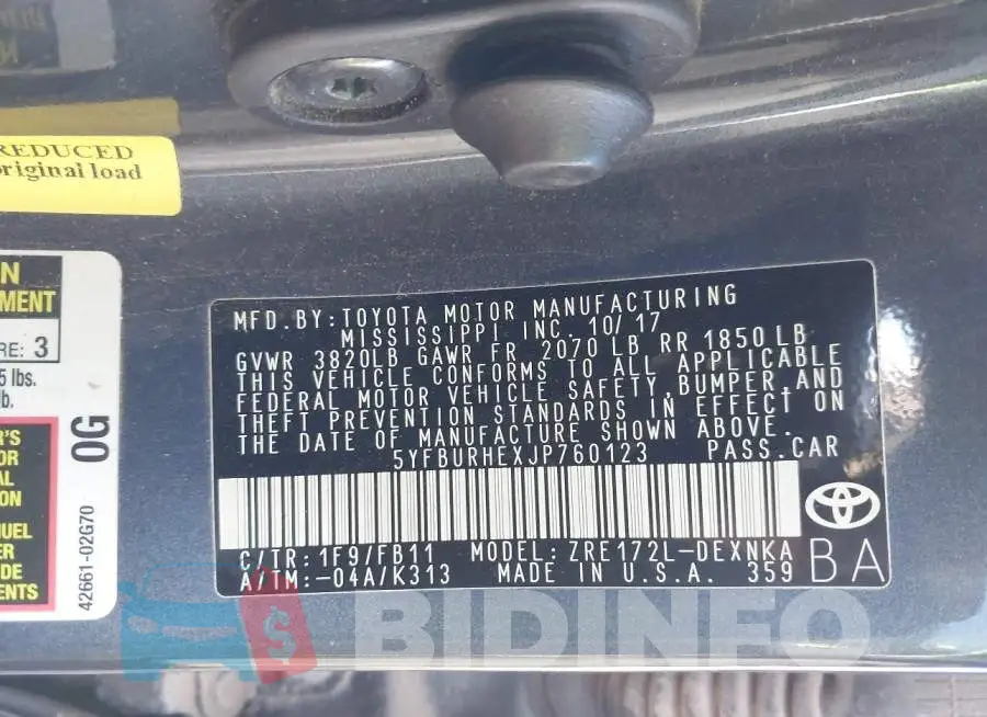 5YFBURHEXJP760123 Photo# 9
