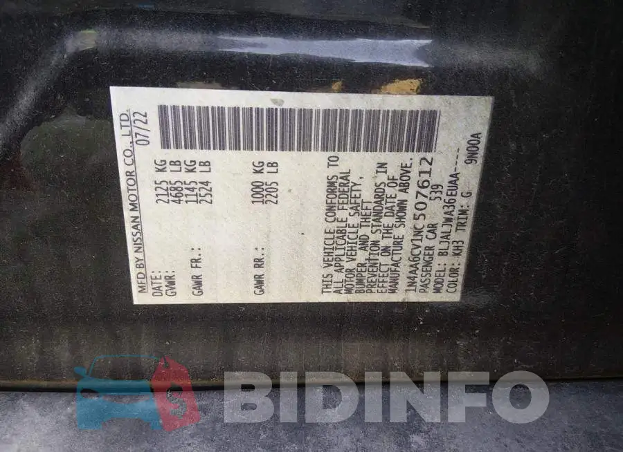 1N4AA6CV1NC507612 Photo# 9