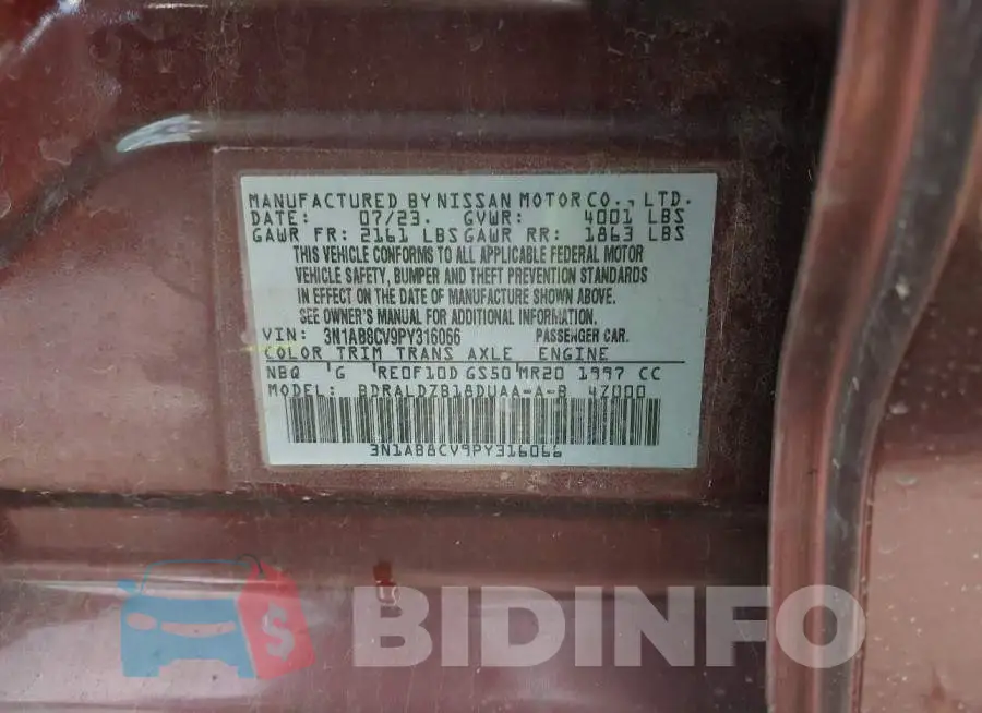 3N1AB8CV9PY316066 Photo# 9