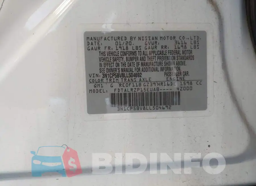 3N1CP5BV8LL504692 Photo# 9