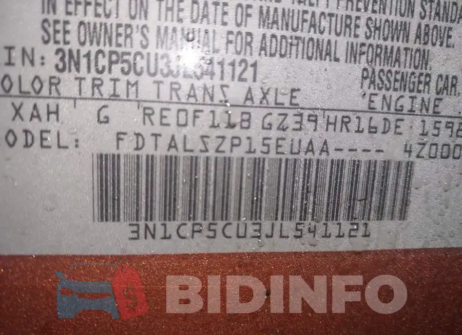 3N1CP5CU3JL541121 Photo# 9