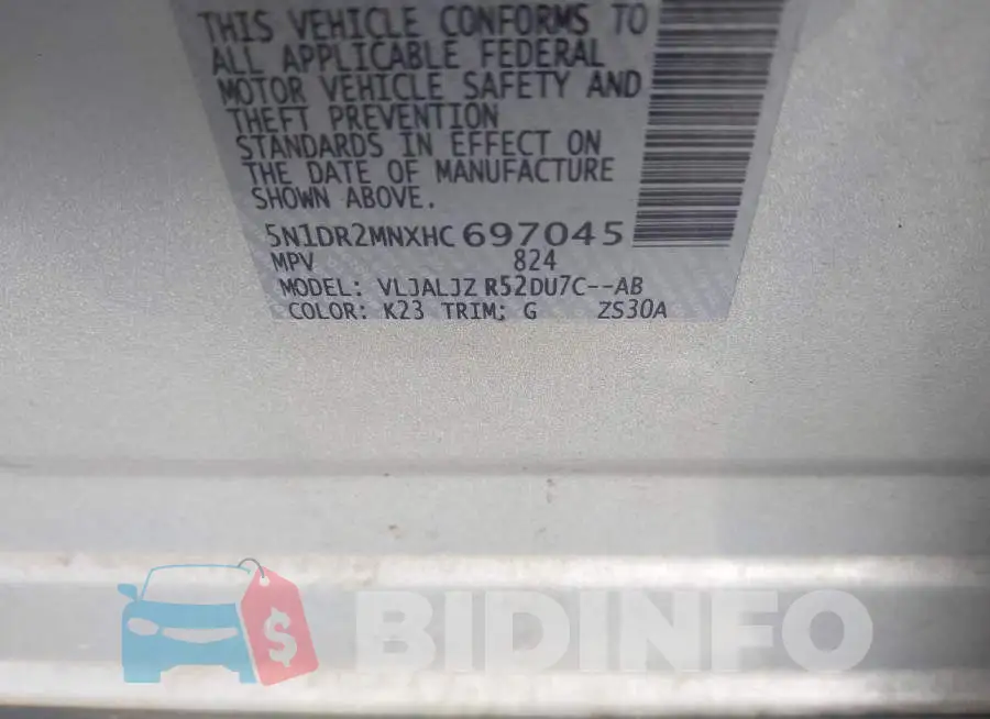 5N1DR2MNXHC697045 Photo# 9