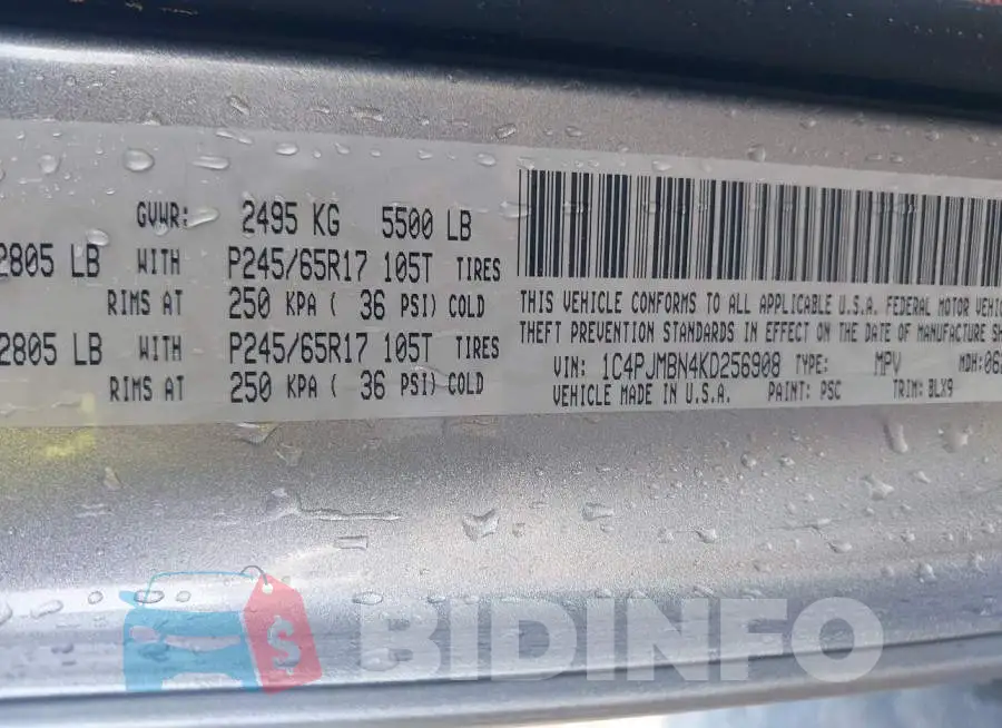 1C4PJMBN4KD256908 Photo# 9