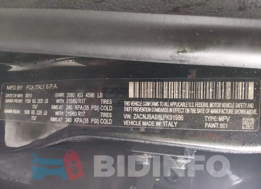 ZACNJBAB8LPK91986 Photo# 9
