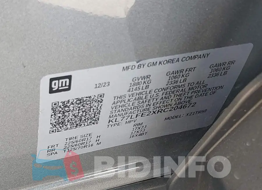 KL77LFE2XRC204672 Photo# 9