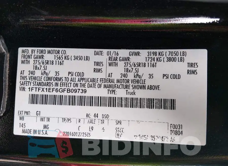 1FTFX1EF6GFB09739 Photo# 9