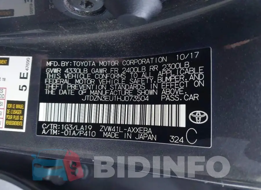 JTDZN3EU1HJ073504 Photo# 9