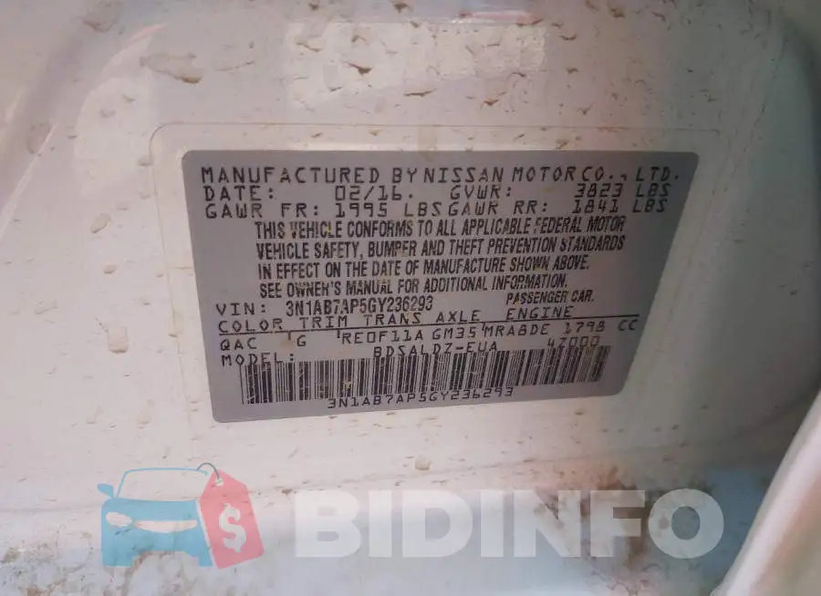 3N1AB7AP5GY236293 Photo# 9