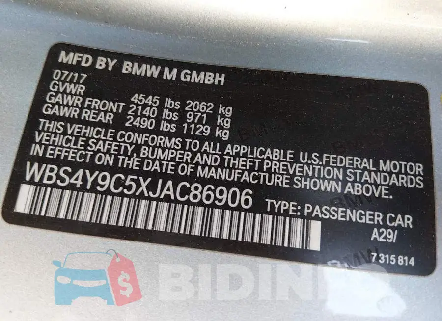 WBS4Y9C5XJAC86906 Photo# 9