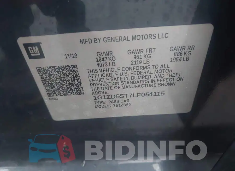 1G1ZD5ST7LF054115 Photo# 9