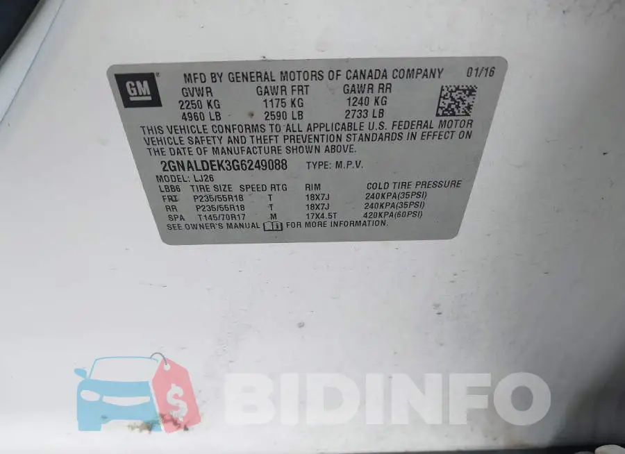 2GNALDEK3G6249088 Photo# 9
